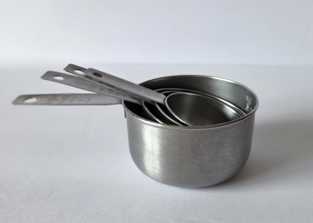 Vintage Ekco 4 Piece Measuring Cups Set Stainless Steel Kitchen Baking Stackable