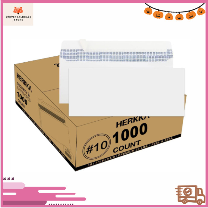 #10 Security Envelopes 1000 Pack Self Seal Windowless 24lb White