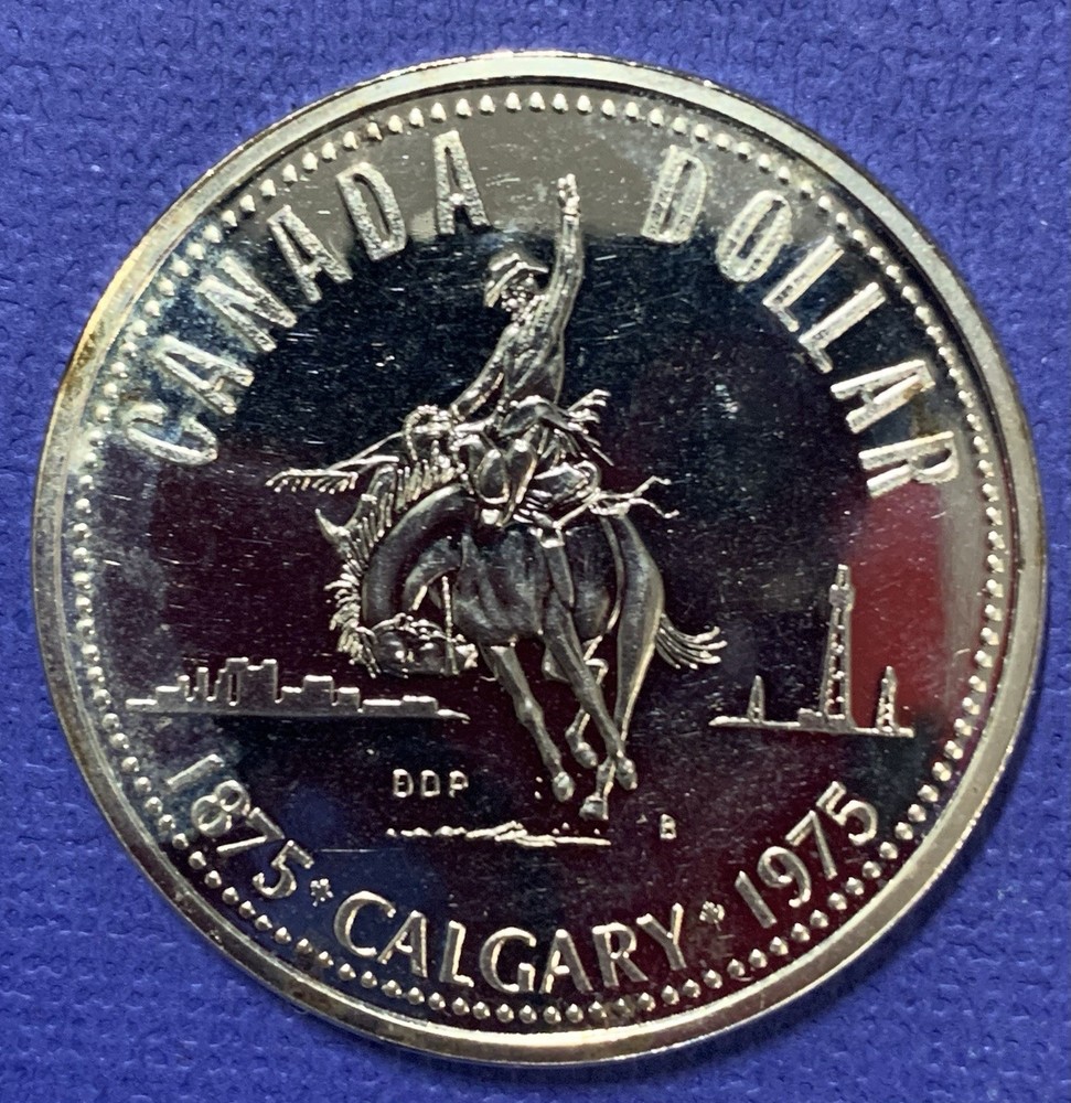 CANADA 1975 Calgary Silver Dollar Specimen, PF++++