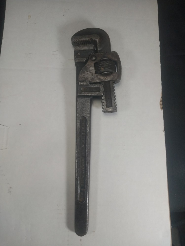 Trimo 14 Pipe Wrench Vintage Drop Forged Tool