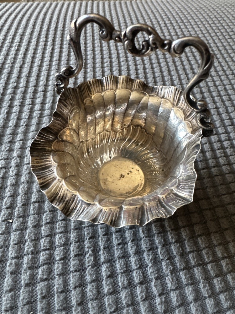 Antique Coin Silver Small Basket-Hallmarks-Not British