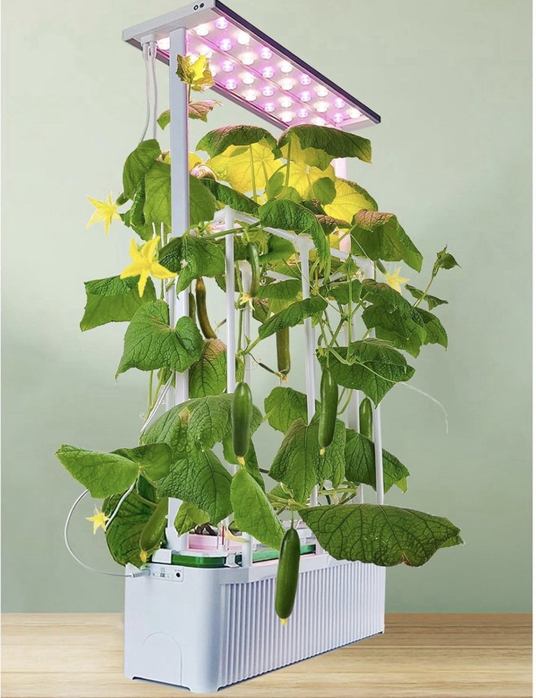 eSuperegrow Hydroponic Growing System Indoor Kit with LED Light, Trellis, Pump