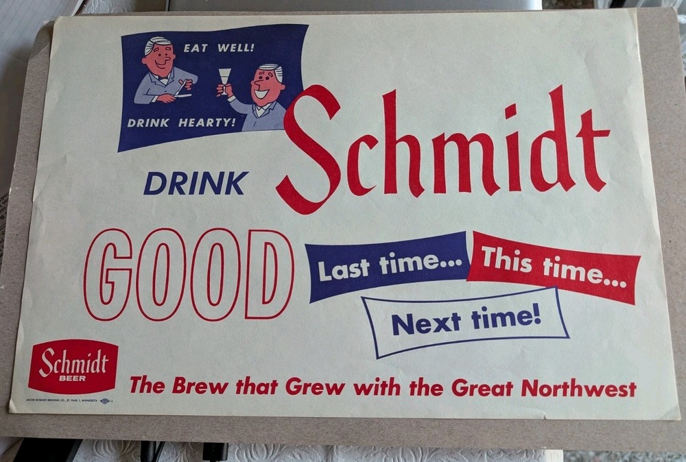 SCHMIDT Beer Paper Placemat Last-This-Next Time
