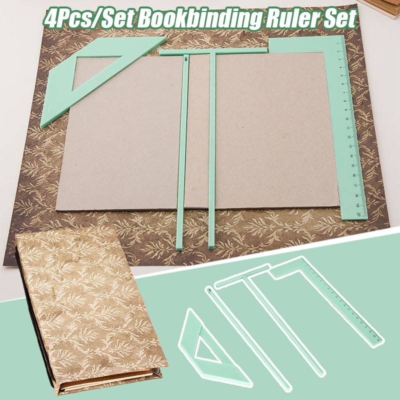 4Pcs/Set Bookbinding Ruler Cover Guide Binding Tool ScrapBooking Album Making