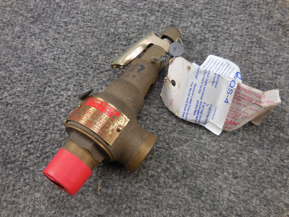 Unused 3/4 in. x 3/4 in. Lonergan FBF-D Set at 15 PSI Brass Safety Relief Valve