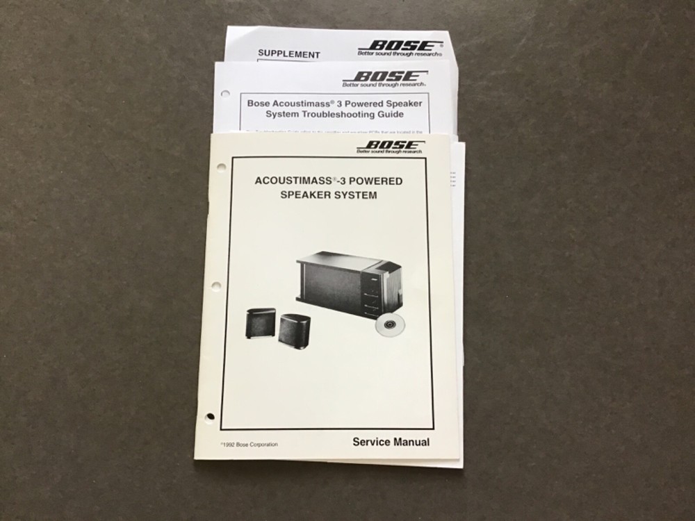 Bose Acoustimass -3 Powered Speaker System Service Manual w/ troubleshooting gu