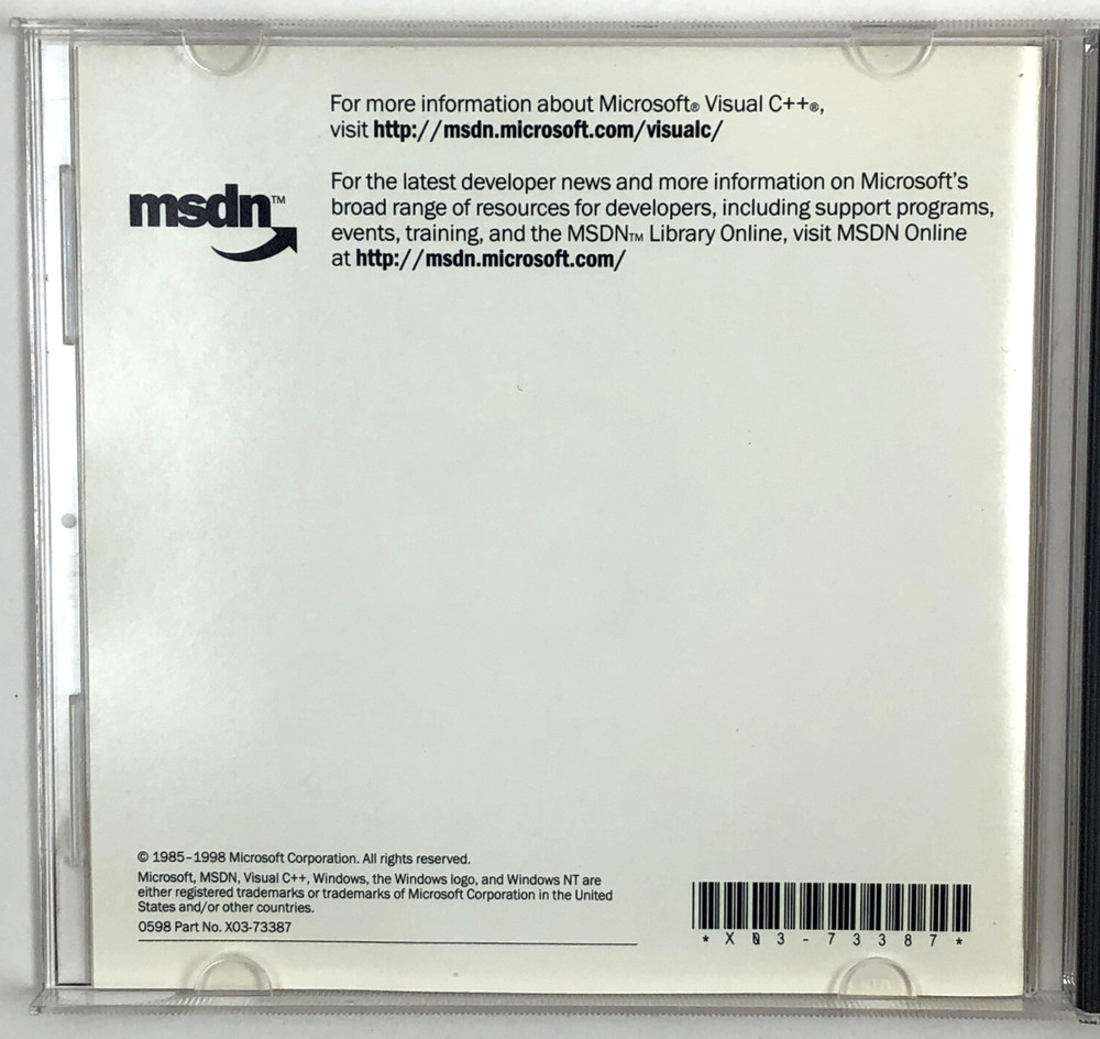 Microsoft Visual C ++ 6.0 Professional Edition - for Windows 98 or NT Has Key