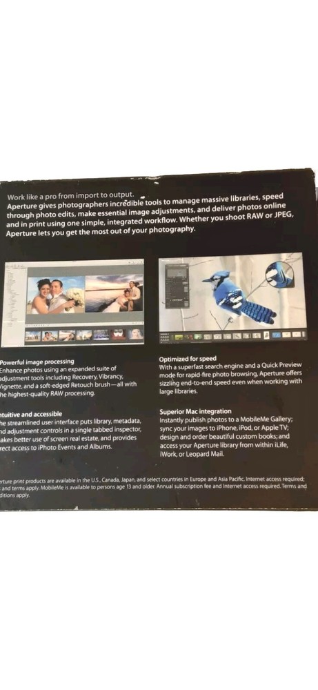 Apple Aperture 2 Photo Editing Management Software for OS Mac
