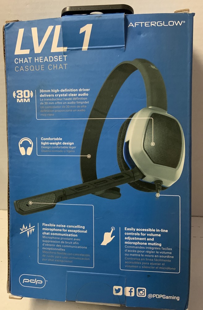 🎓 Afterglow Chat Corded Headset for PlayStation 4 - Black,🆕️Open Box ‼️