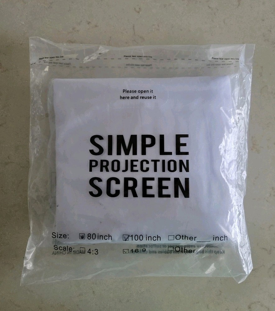 Simple Projection Screen 80-100” 16:9 - New UNOPENED
