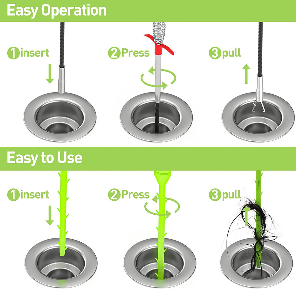 Flexible Grabber Claw Pick up Reacher Tool (Drain Clog Remove Tool), with 4 Claw