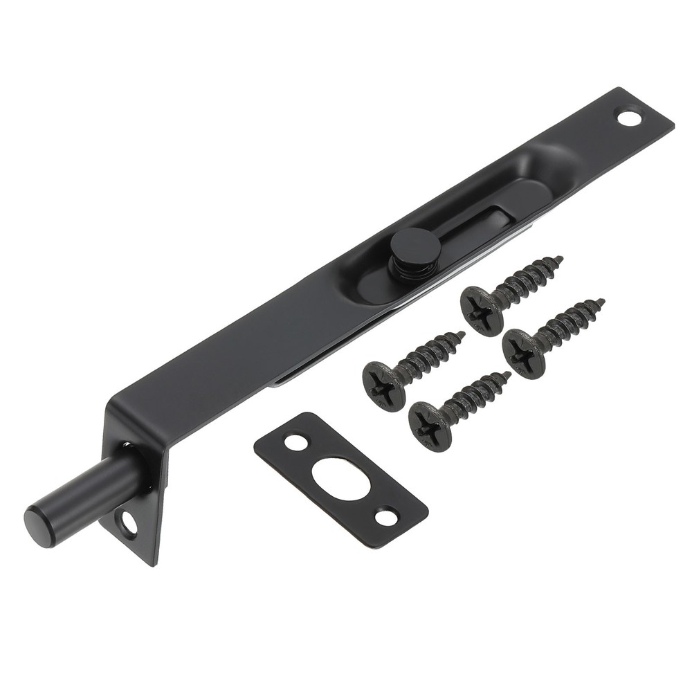6"x0.71" Flush Bolt Door Concealed Slide Lock Latch Black