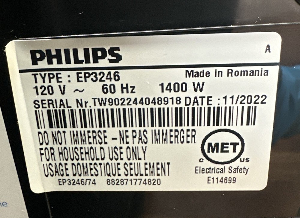 Philips 3200 Series LatteGo EP3246 Espresso Machine