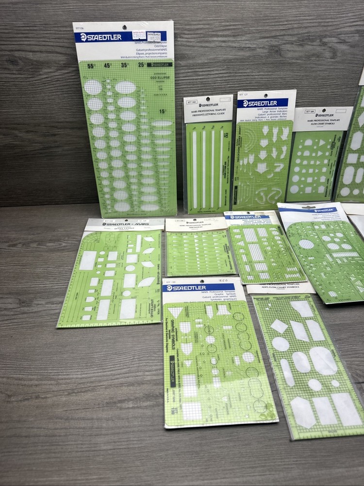 13 Staedtler Mars Professional Template Architecture Drafting Stencils