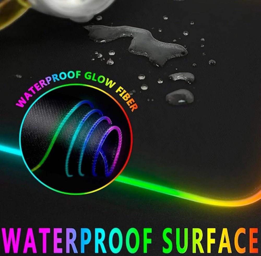 Gaming Mouse Pad RGB LED Light Oversized Glowing 12 Lighting Modes