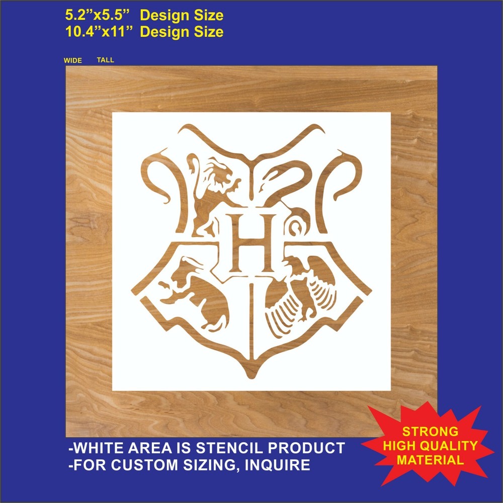 Wizard House Emblem - Reusable, Flexible Plastic Stencil