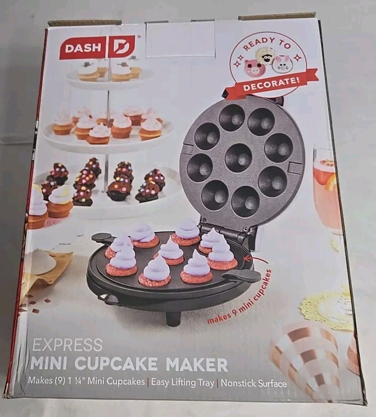 New Dash Express Mini Cupcake Maker Make 9 Mini Cupcakes