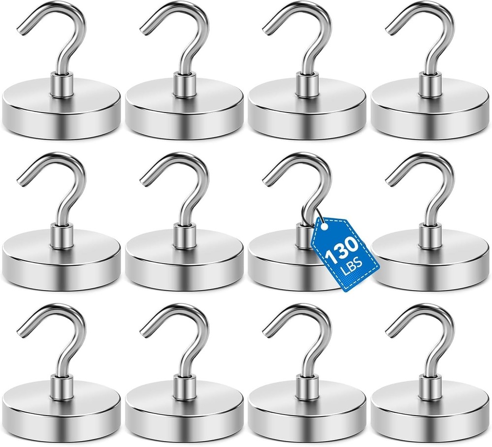 Heavy Duty Magnet Hooks for Refrigerator - 130lbs Capacity
