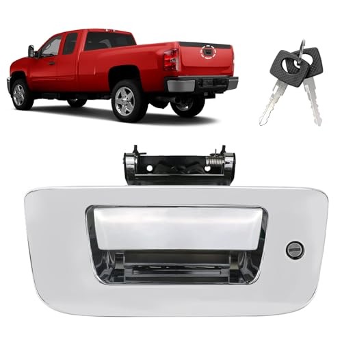 Tailgate Handle, Rear Locking Tailgate Latch Handle Compatible with GMC Black