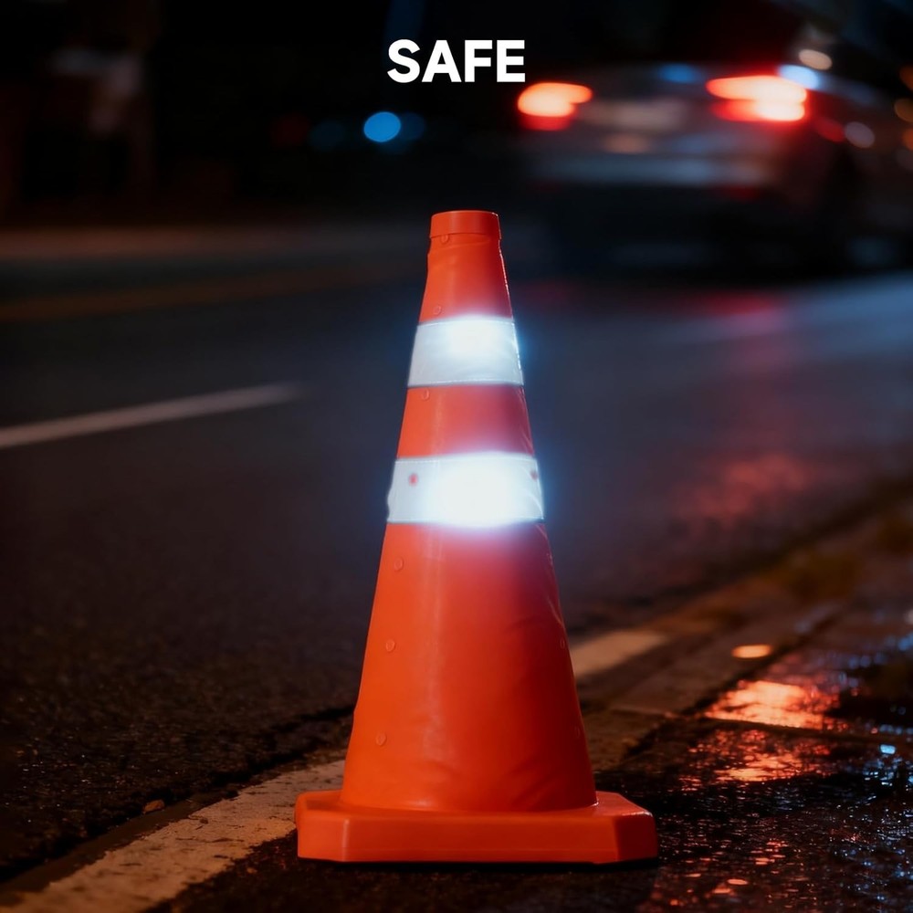 4 Pack 18" Pop-Up Traffic Cones Reflective for Driving Training