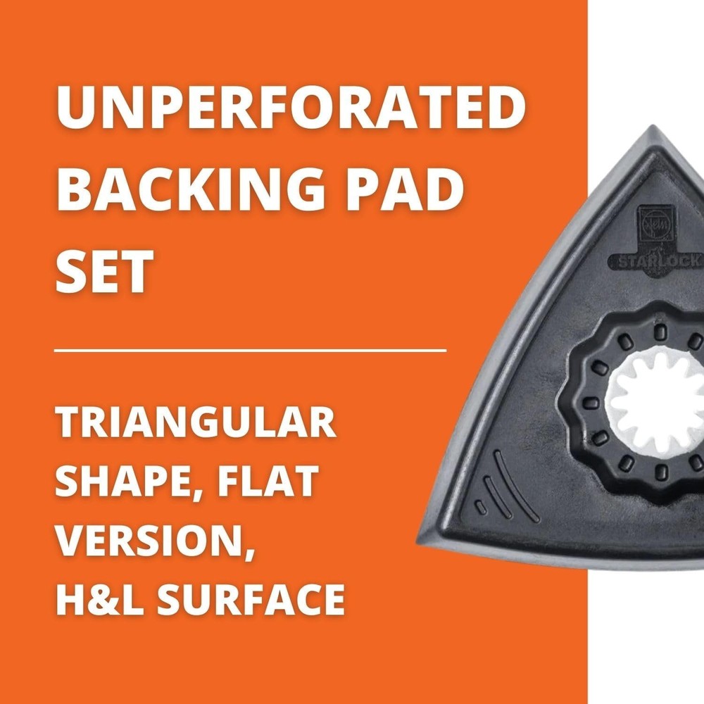 Starlock Triangular Backing Pad Set with Hook & Loop Attachment - Plastic Pla...