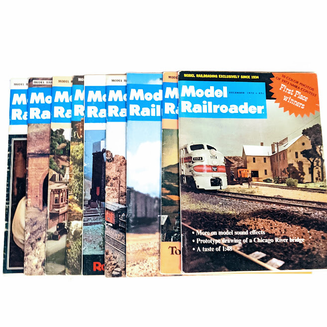 1973 Model Railroader Magazines, Lot of 9 Issues
