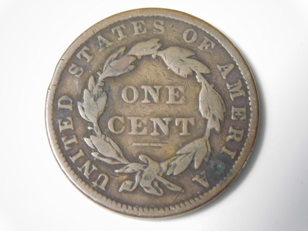 OLD US COIN 1837 CORONET HEAD SMALL LETTERS LARGE CENT