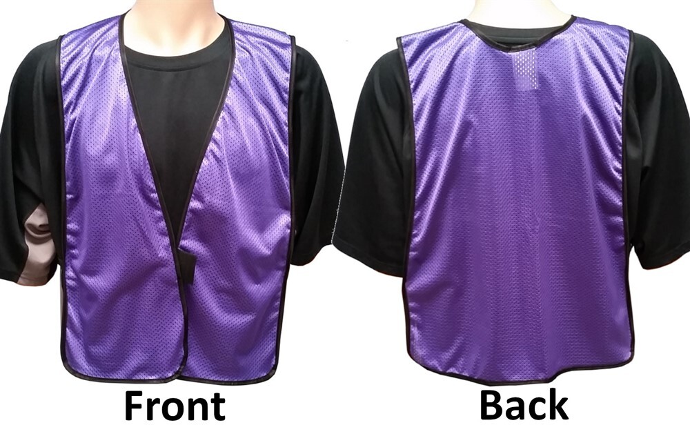 Purple Soft Mesh Plain Safety Vest - Assorted Sizes