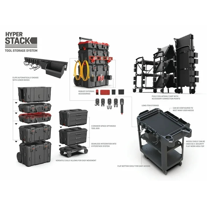 Hyper Tough Hyper Stack Foldable Metal Sawhorse, 450-lb Capacity