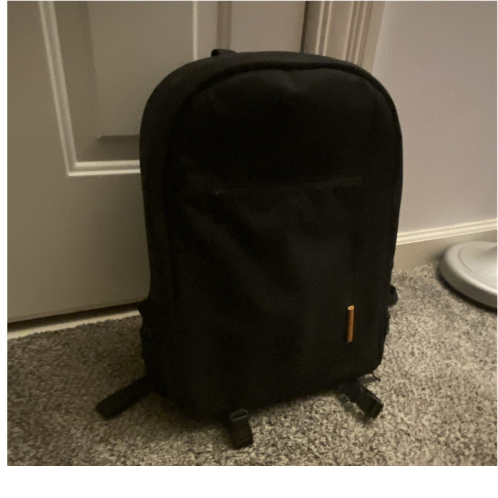 TARION Black Nylon Padded Camera Backpack with Accessory Compartments