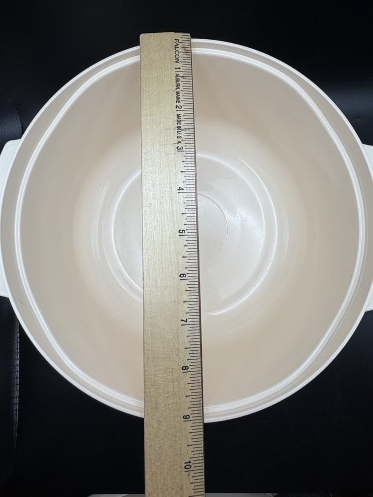 Tupperware Stacking Microwave Cookware Almond 2pcs 3 qt/3 L EUC