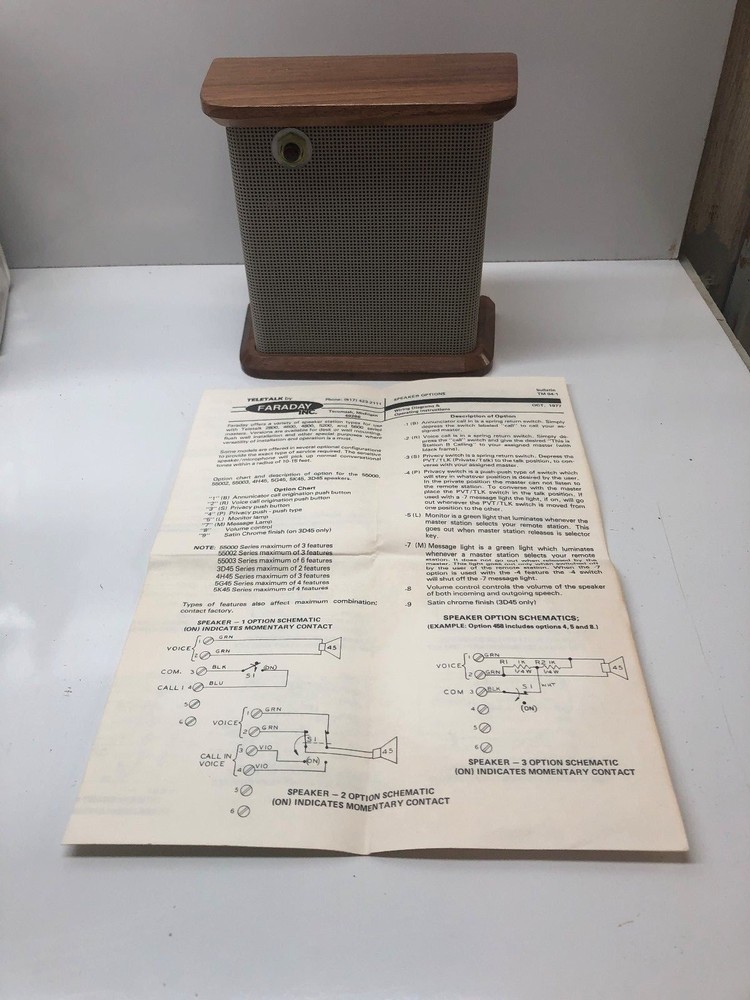 VINTAGE FARADAY INC MILITARY INTERCOM