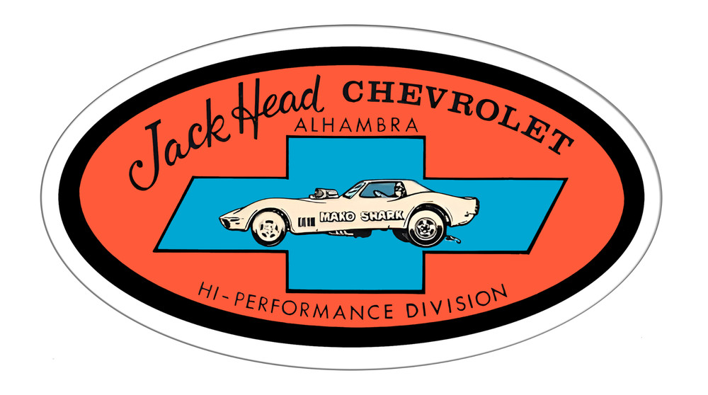 JACK HEAD CHEVROLET Vintage Sticker Decal