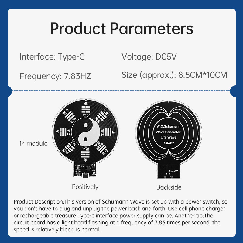7.83Hz Schumann Wave Generator Ultra-Low Frequency Pulse Wave Generator Type-C
