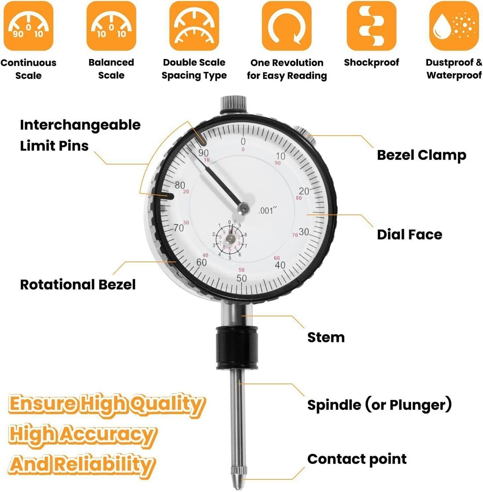For Central Tools 6434 Dial Indicator Cylinder Sleeve Height Counterbore Gauge