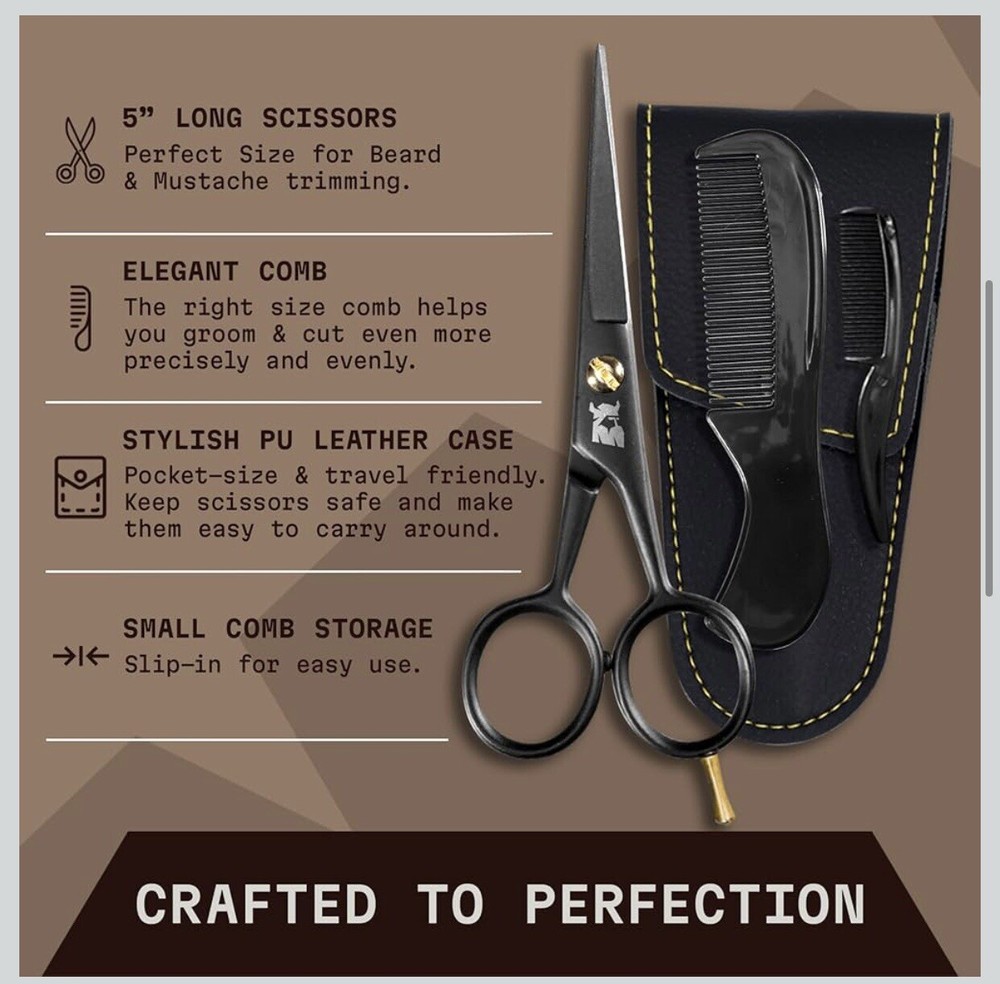 Striking Viking 5-Inch Professional German Beard & Mustache Scissors