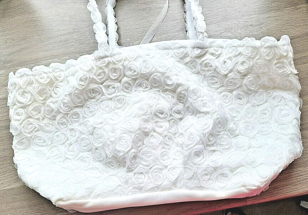 Ravage ROYALE Ivory Rose Large Drawstring Soft Lingerie Bag