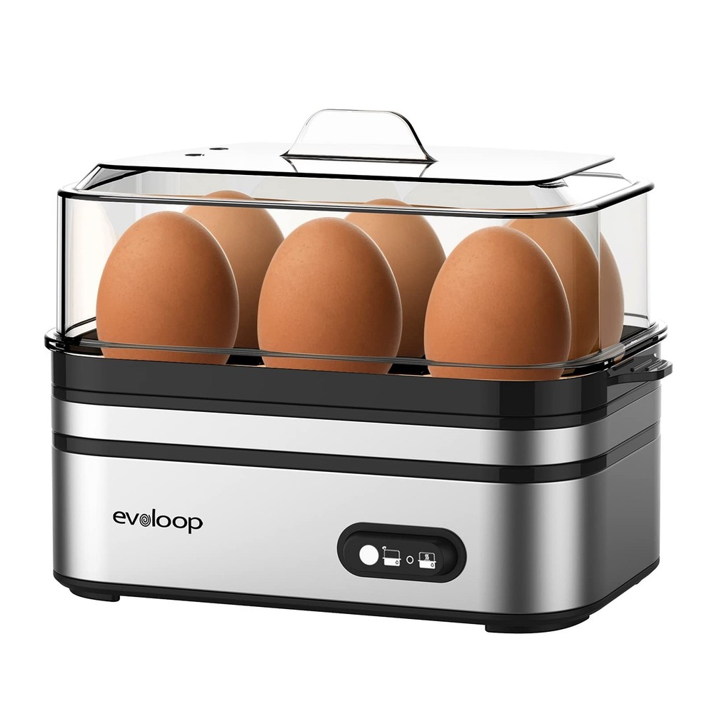 Evoloop Rapid Egg Cooker Electric 6 Eggs Capacity, Soft, Medium, Hard Boiled,...