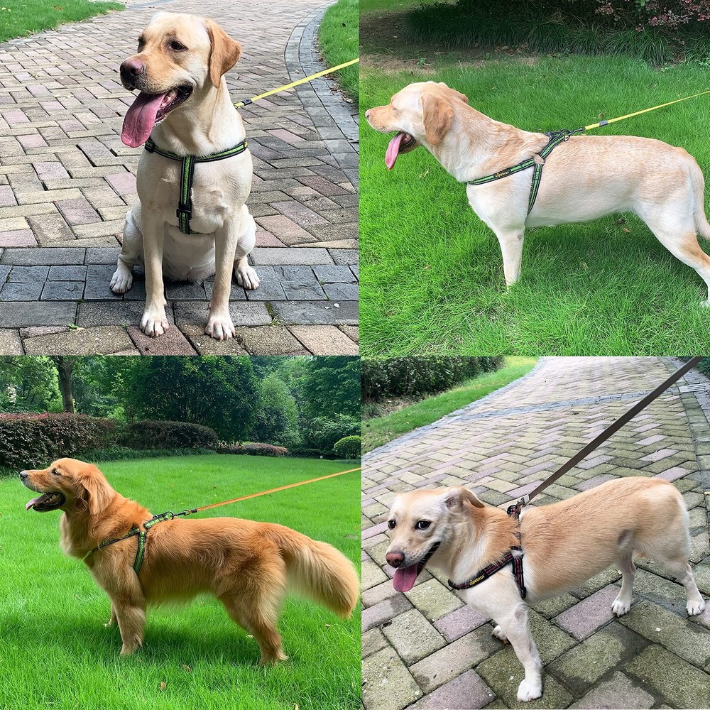 No Pull Dog Harness with Reflective Adjustable,Stops Pets from Pulling and Ch...