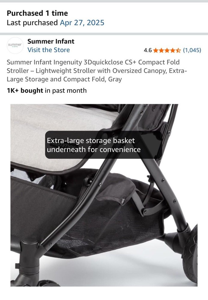Summer Infant Ingenuity 3Dquickclose CS+ Compact Fold Stroller