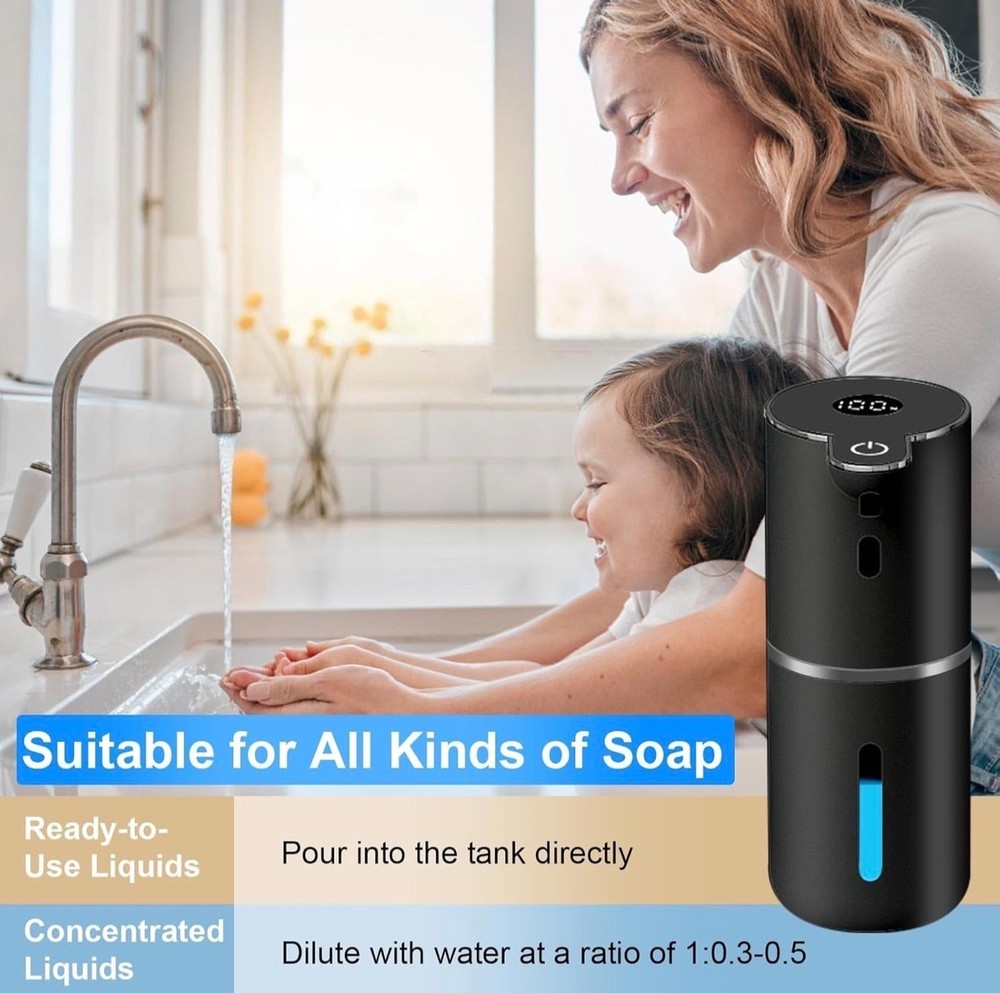 Automatic Soap Dispenser Touchless USB Rechargeable 380ml Sensor Kitchen
