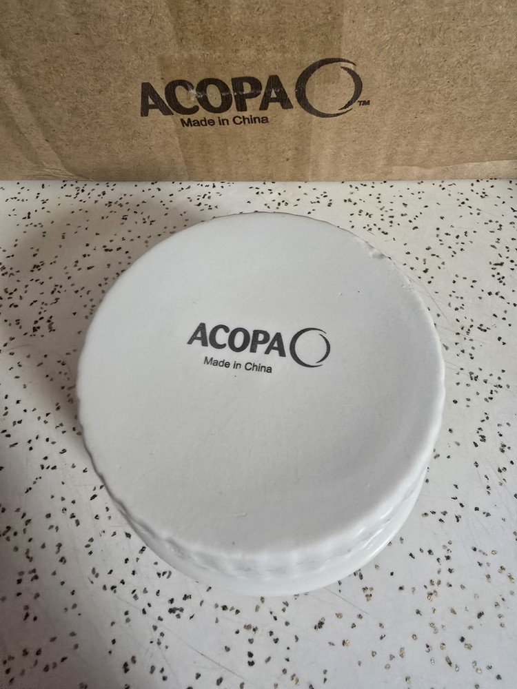 4.5Oz ACOPA Fluted Ramekin, White Ceramic, 12 Total. NEW