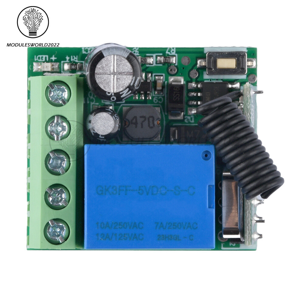433Mhz 5-60V 1CH Wireless Remote Control Switch Relay Receiver Module with Case
