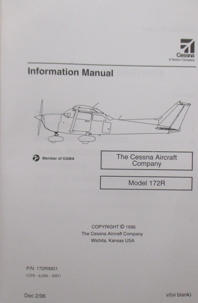 Skyhawk Model 172R Information Manual