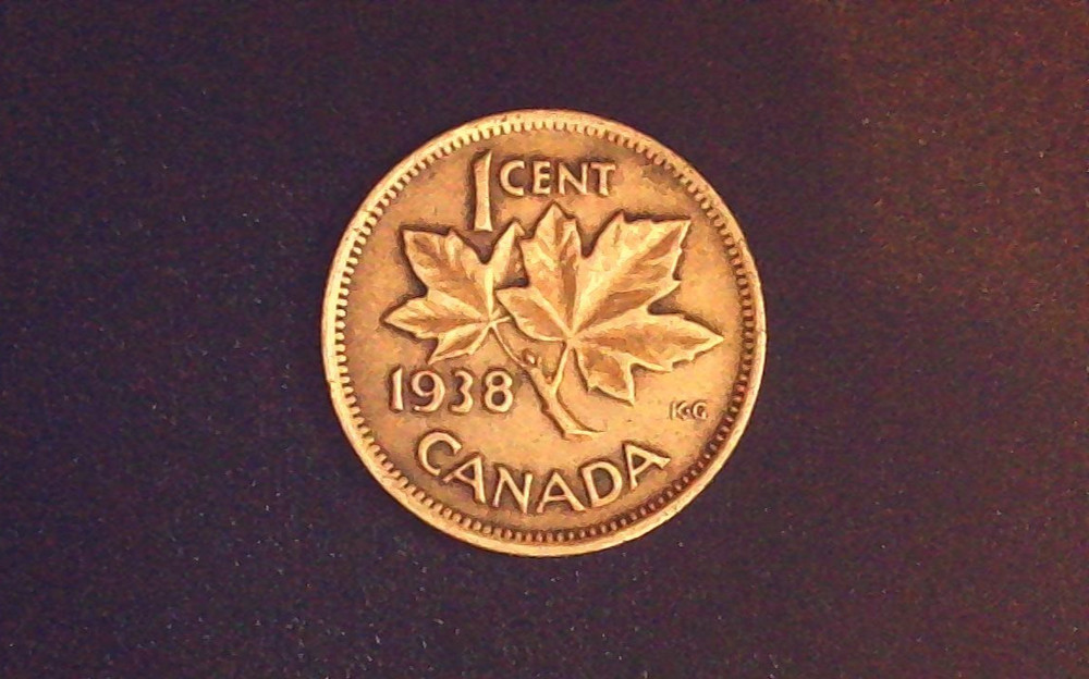 Canada 1938 1 Cent Coin -Excellent Condition