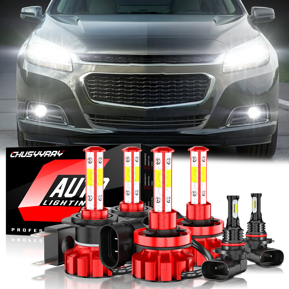 For Chevy Malibu 2013 2014 2015 LED Headlight High Low Fog Light Bulb Combo Kit