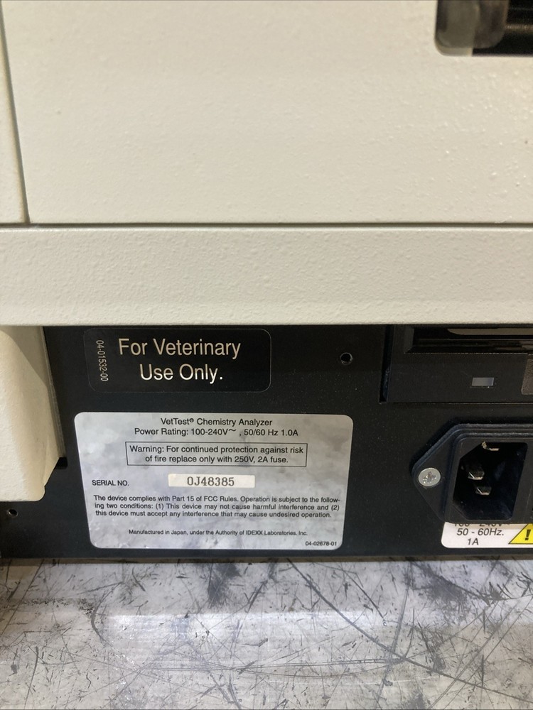 IDEXX Vet Test 8008 powers on untested