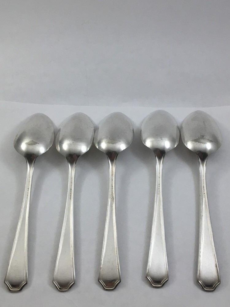 PEERLESS Silverplate ONEIDA BERKELEY 1929 Silverware 5 Teaspoons Flatware