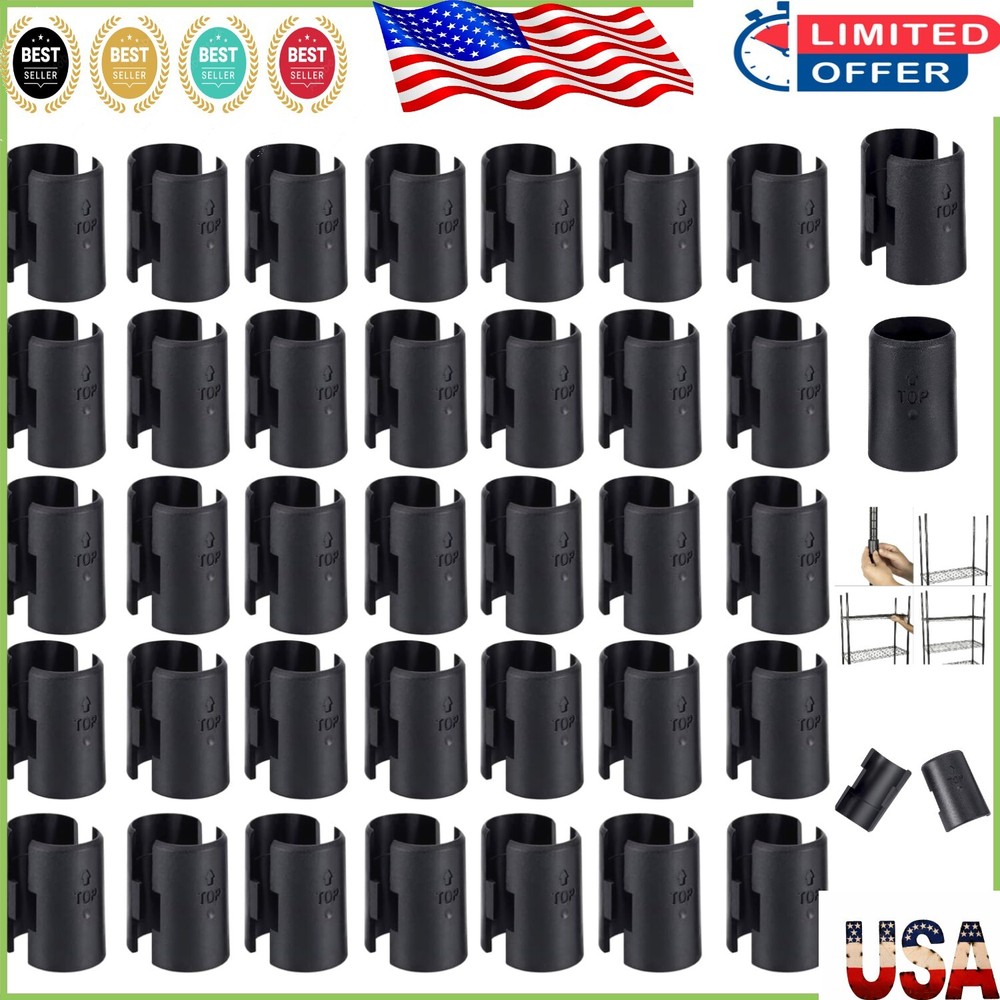 Compact 50-Pack Wire Shelf Lock Clips - Secure Your Post Shelving Effortlessly