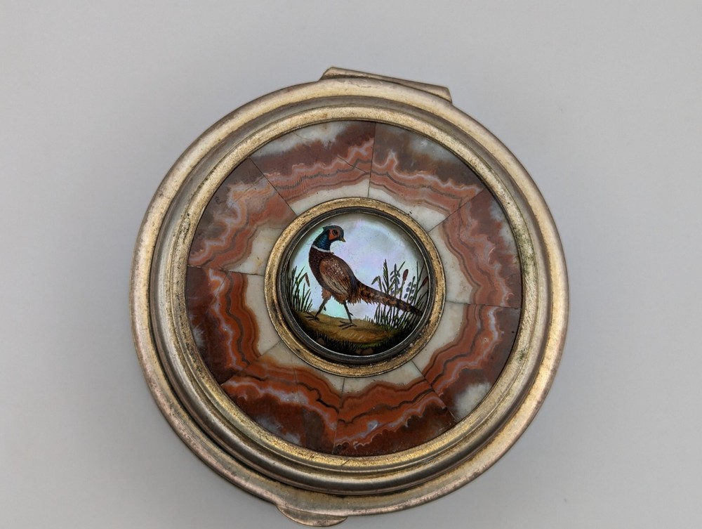 M.Mockel 800 Silver Pheasant Round Box